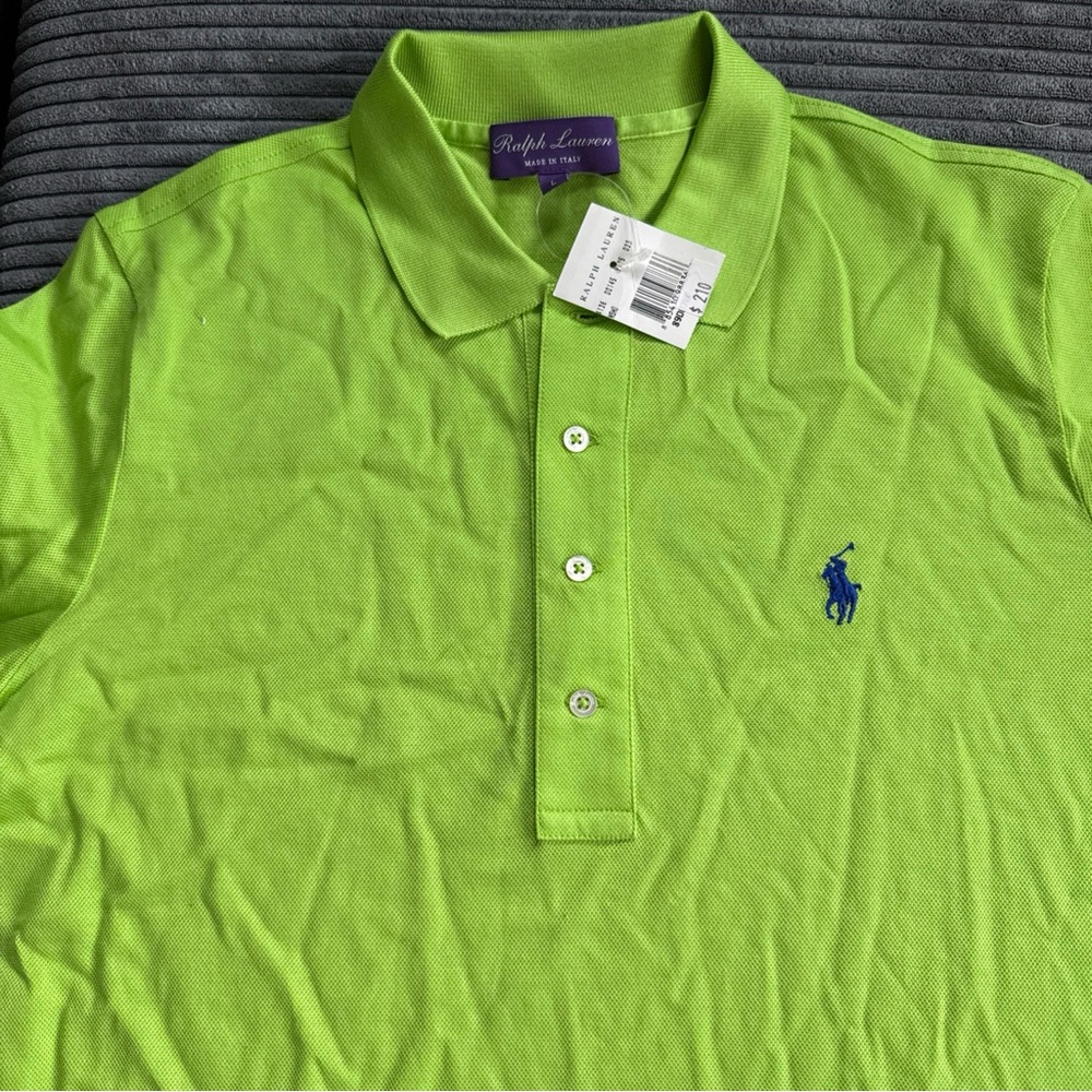 NWT Ralph Lauren Purple Label women’s green  Polo Shirt large